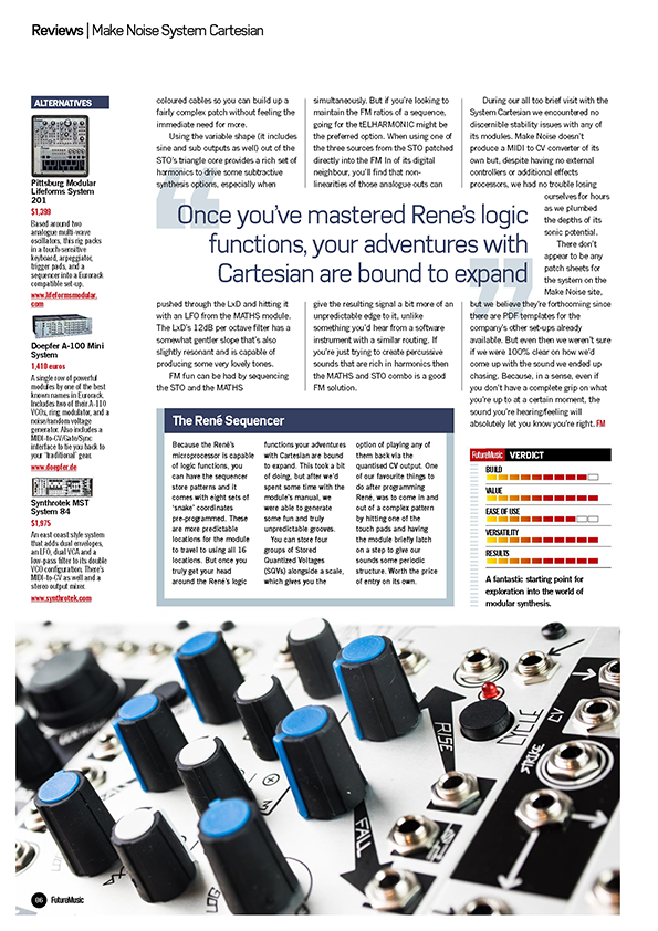 Make Noise Cartesian (Future Music May 2016, #304, Page 3)