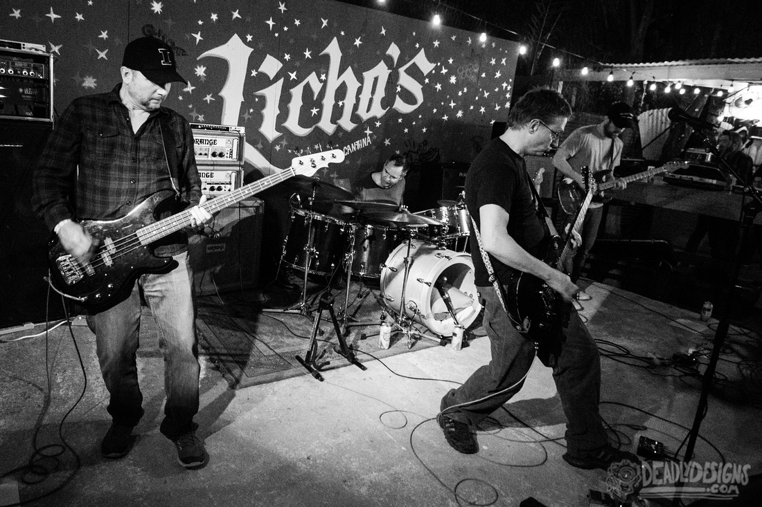 HUM performing live at Licha's Cantina during SXSW on March 14, 2015, in Austin, Texas.