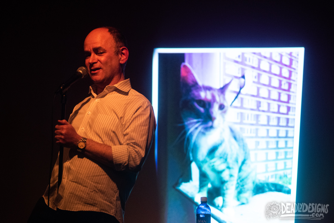 Todd Barry performing stand-up comedy at the 40 Watt Club on November 9, 2021, in Athens, Georgia.