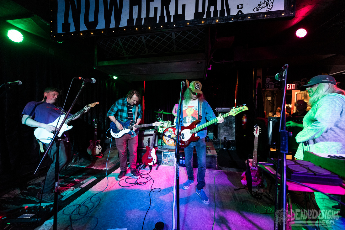 Elf Power performing live at Nowhere Bar during the When the Red King Comes vinyl re-release party on April 27, 2024 in Athens, Georgia.
