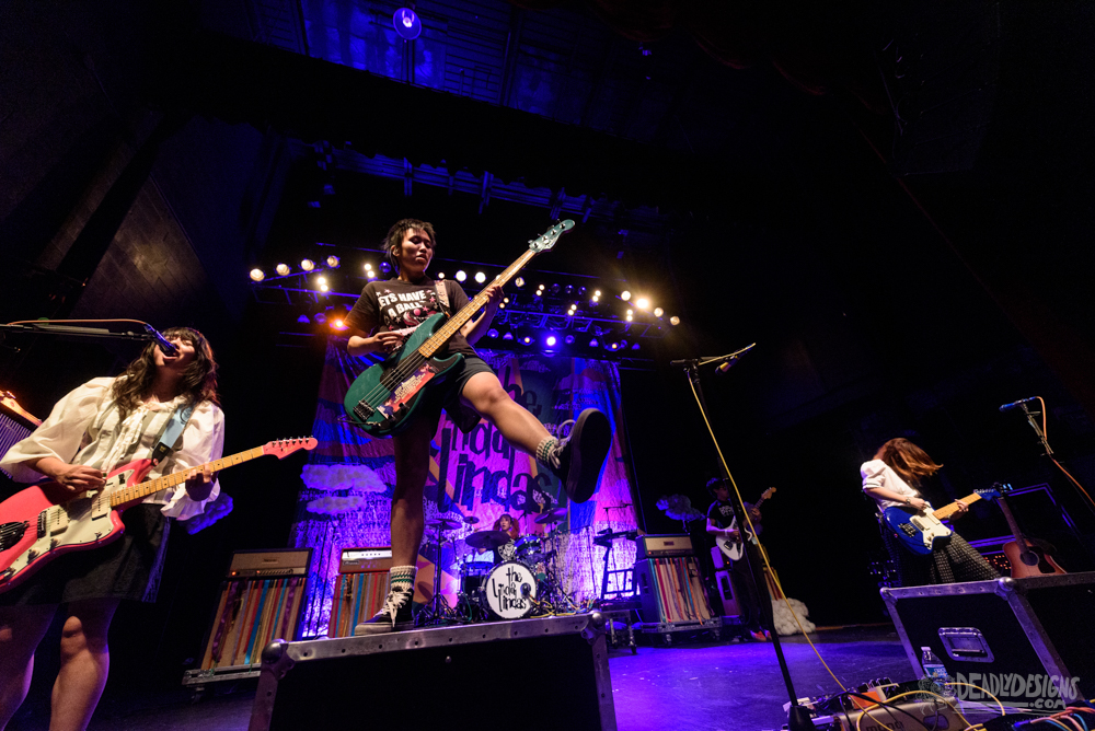 The Linda Lindas performing live at the Georgia Theatre on October 17, 2026, in Athens, Georgia.